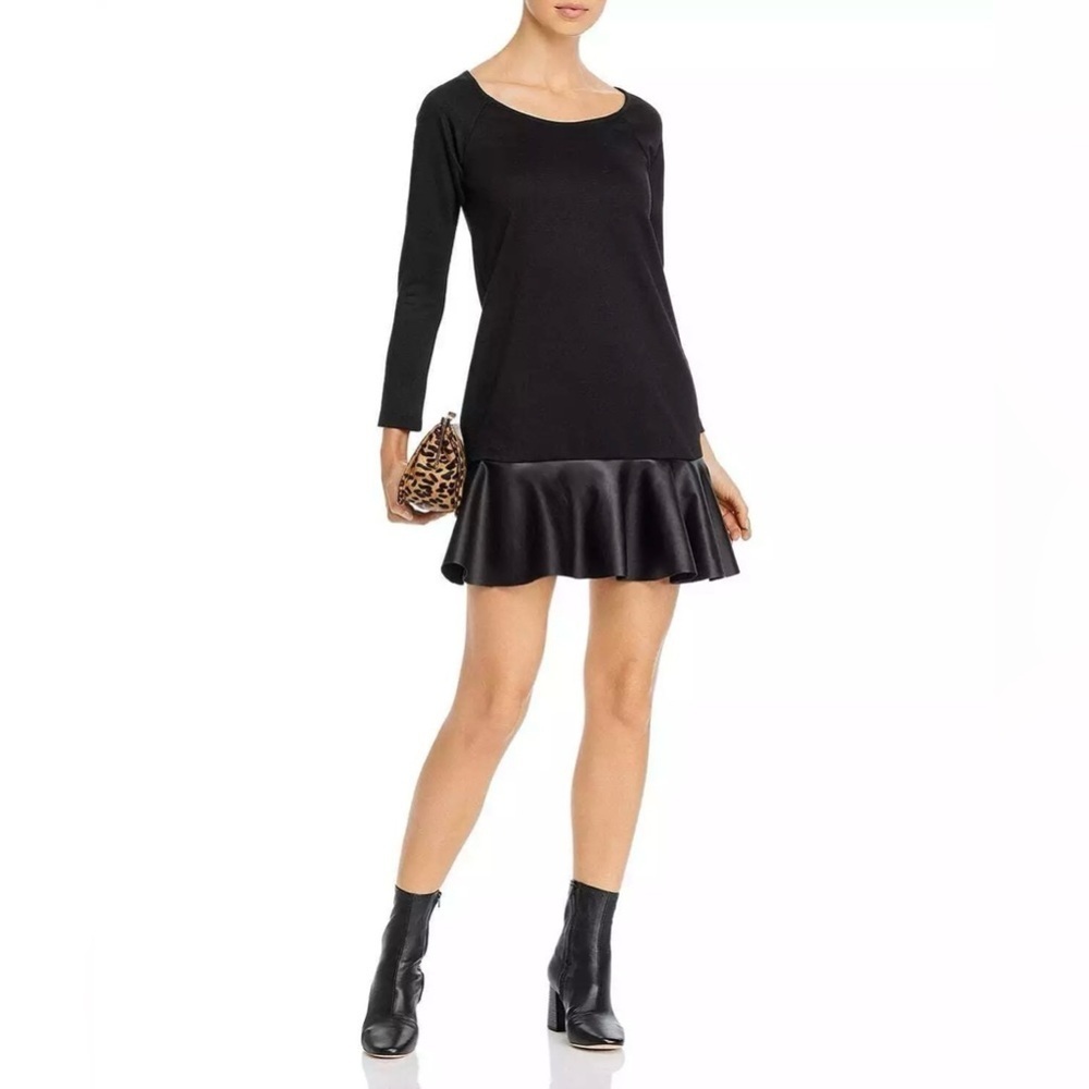 Aqua Black Ruffle-Hem Dress – Chic & Flirty! NWT Sz L